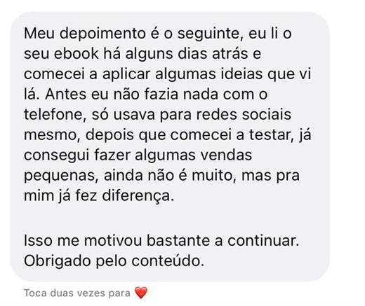 Depoimento real de leitor sobre o e-book